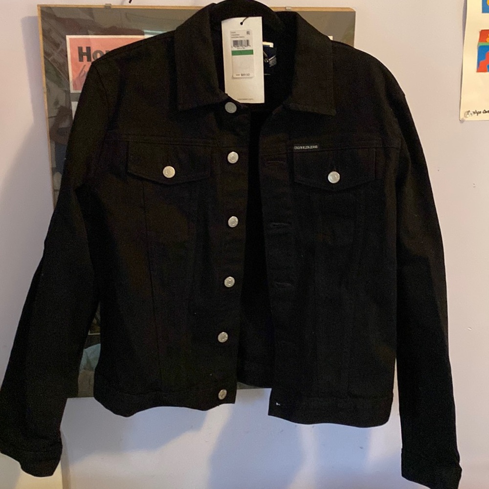 Calvin Klein Jeans black jean jacket - Size Large - NEVER WORN